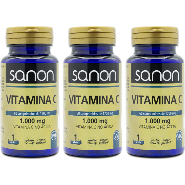 Sanon Vitamine C 60 Comprimés de 1700 mg Pack de 3