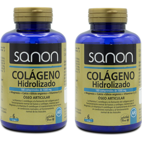 Sanon Colágeno Hidrolizado 180 Comprimidos De 1000 Mg Pack 2
