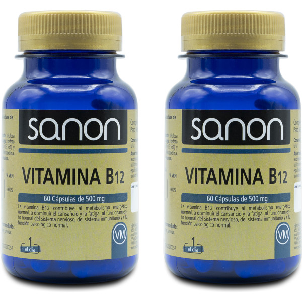 Sanon Vitamina B12 60 Cápsulas De 500 Mg Pack 2