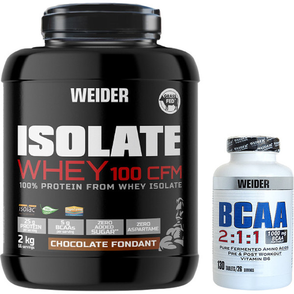 GESCHENKpakket Weider Isolaat Whey 100 CFM 2 Kg + Whey Protein Creme Gezouten Karamel 250 Gr
