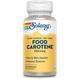 Solaray Food Carotene 500 mcg 30 capsule unisex