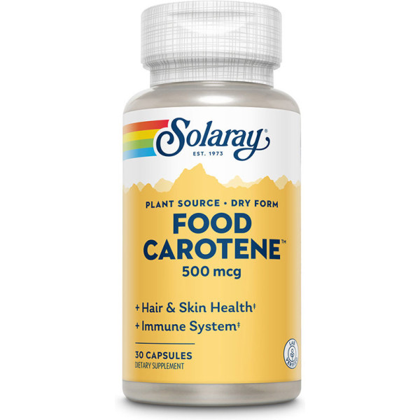 Solaray Food Carotene 500 mcg 30 capsule unisex