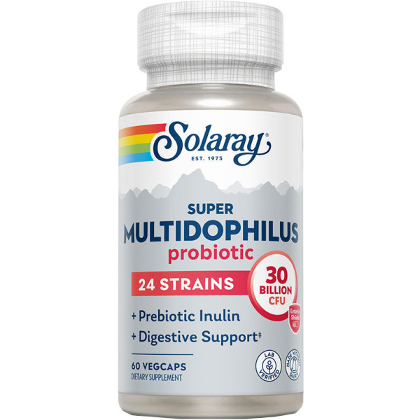 Solaray Super MultiDophilus 24 Cepa - 30 mil millones de CFU 60 Vegcaps Unisex