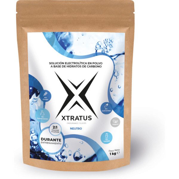 Xtratus Ausdauer-Ergänzungsmittel mit Kohlenhydraten und Elektrolyten während des Trainings, neutraler Geschmack, 1 kg