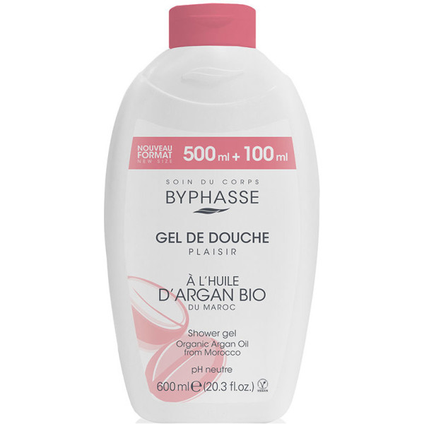 Byphasse Plaisir Gel Doccia Olio di Argan Biologico 600 Ml Unisex