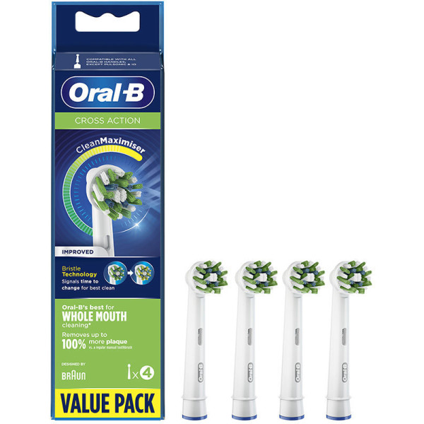 Oral-b Cross Action Cabezales Blanco 4 U Unisex