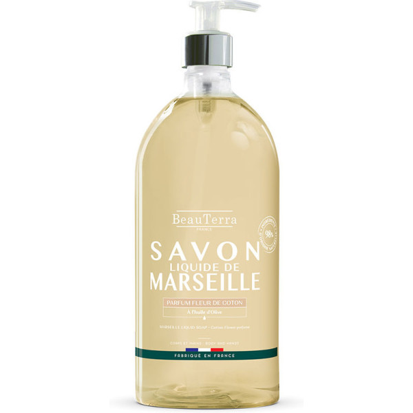 Sapone di fiori di cotone di Marsiglia Beauterra 1000 ml unisex