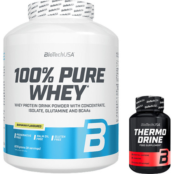 Confezione REGALO BioTechUSA 100% Pure Whey 2270 gr + Bulevip Shaker Pink Mixer - 300 ml