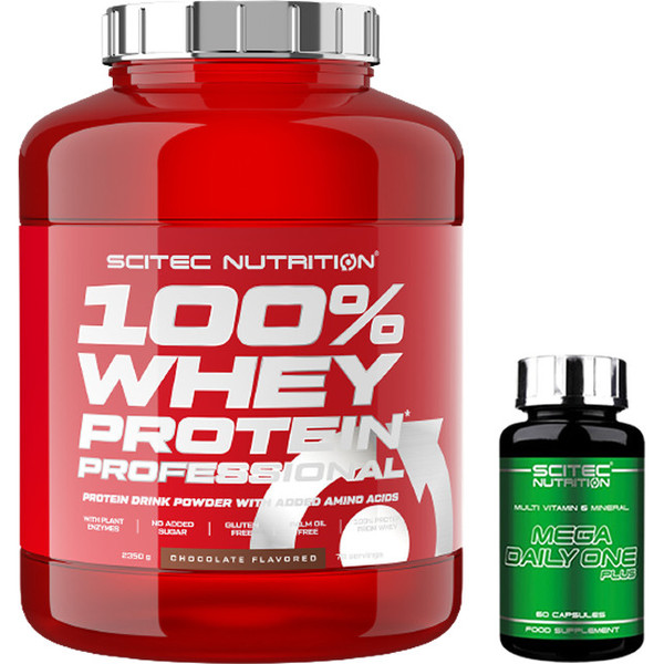 Scitec Nutrition 100% Whey Protein Professional 2,35 Kg - Formula potenziata senza glutine e senza zucchero