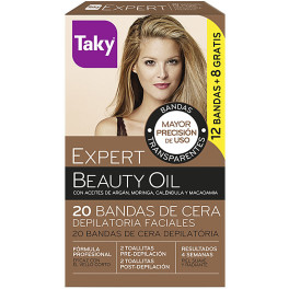 Taky Natural Oils Depilatory Facial Wax Bands 20 U Woman