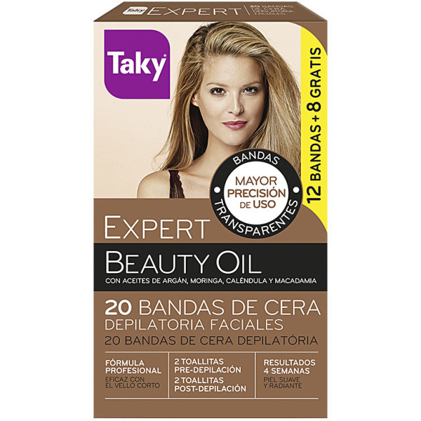 Taky Natural Oils Depilatory Facial Wax Bands 20 U Woman