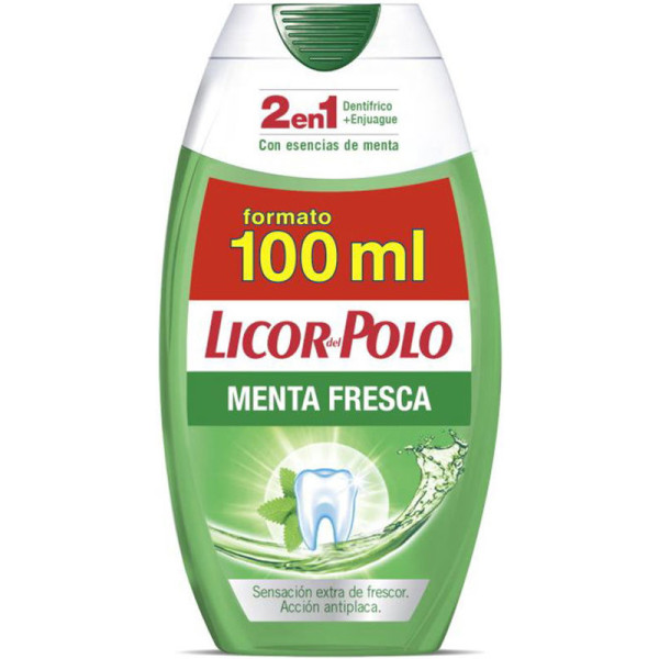 Liquor Del Polo 2 em 1 creme dental em gel de menta fresca 100 ml unissex