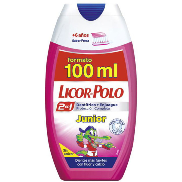 Liquor Del Polo 2 em 1 creme dental em gel de morango 100 ml unissex