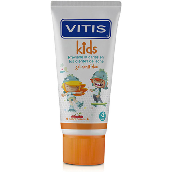 Creme dental em gel Vitis Kids com flúor cereja 50 ml unissex