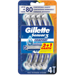 Gillette Sensor3 Comfort Cuchilla Afeitar Desechable 4 U Hombre
