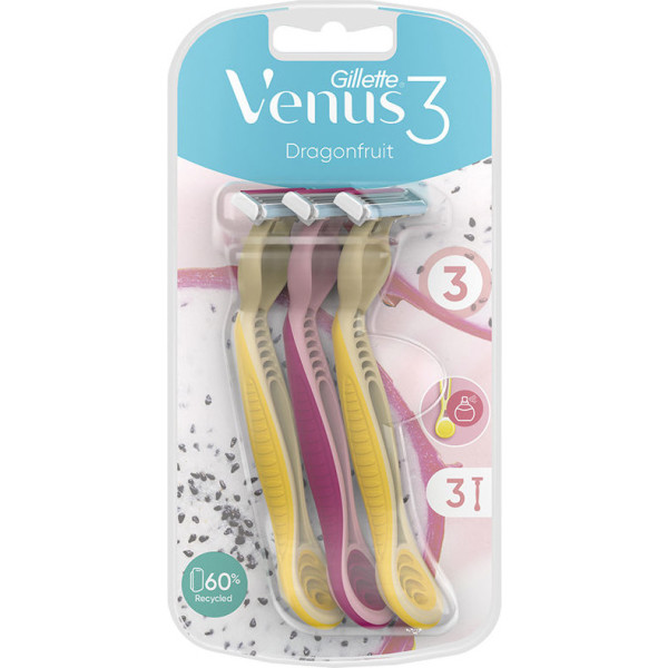 Gillette Venus3 Dragonfruit Cuchillas Depilación Desechables 3 U Mujer