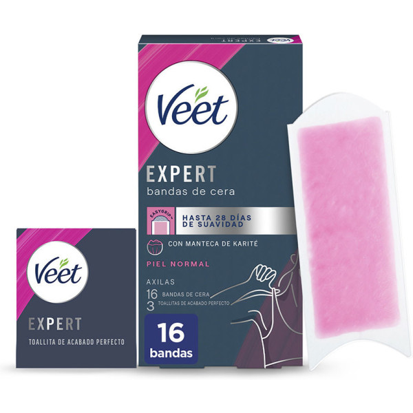 Veet Expert Bandes de Cire Aisselles Peau Normale 16 U Unisexe