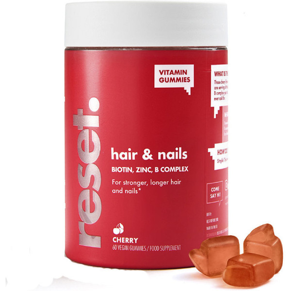 Réinitialiser Cheveux et Ongles Cerise 60 Gummies Unisexe