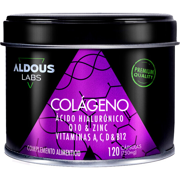 Aldous Labs Colágeno Hidrolizado + Ácido Hialurónico + Q10 + Vitamina A C D B12 + Zinc - 120 Cápsulas