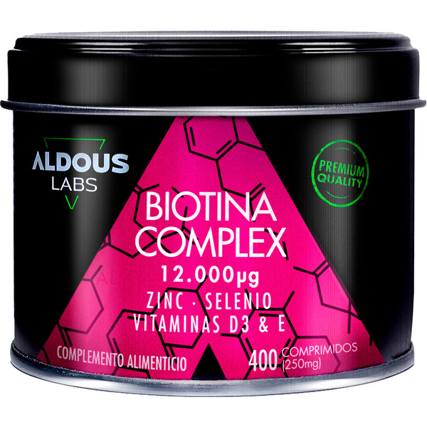 Aldous Labs Biotina con Zinc, Selenio, Vitamina D3 y Vitamina E 400 Comp