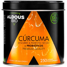 Aldous Labs Cúrcuma con Jengibre y Pimienta Negra con Probióticos Bio 250 Caps