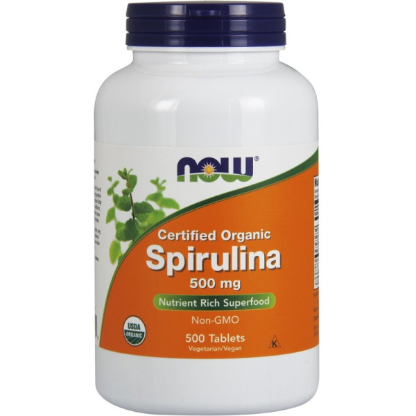 Now Spirulina Organic 500mg 500 Tabs