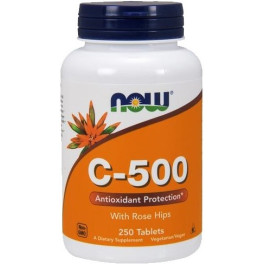 Now Vitamin C500 With Rose Hips 250 Tablets