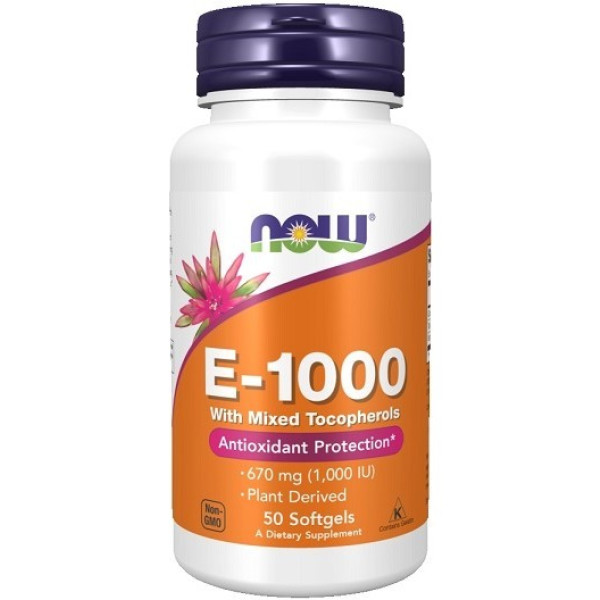 Nu Vitamine E1000 Natural (gemengde tocoferolen) 50 Softgels