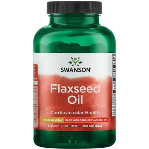 Swanson Flaxseed Oil 1000mg 100 Softgels
