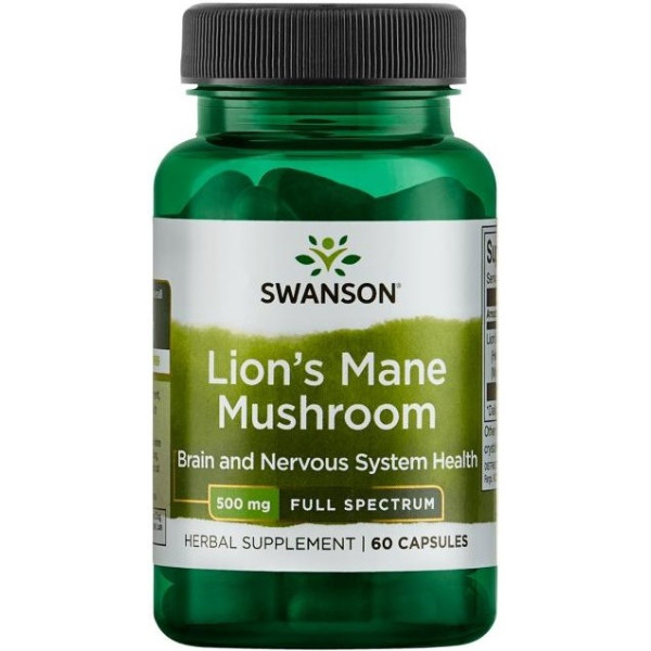 Swanson Full Spectrum Lion's Mane-paddenstoel 500 mg 60 capsules