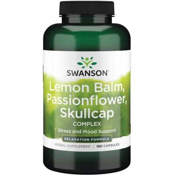 Swanson Lemon Balm Passionflower Skullcap Complex 180 Caps
