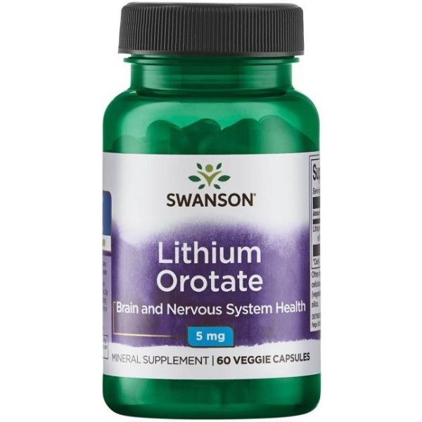 Swanson Lithiumorotat 5 mg 60 Vcaps