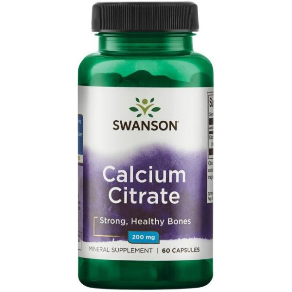 Swanson Citrate de Calcium 200mg 60 Caps
