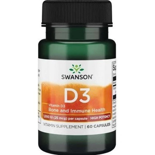 Swanson Vitamine D3 1000 UI 60 Gélules