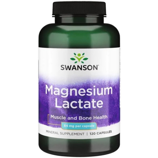 Swanson Magnesium Lactate 84mg 120 Caps