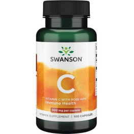 Swanson vitamina C com extrato de Rosa Mosqueta 500 mg 100 cápsulas