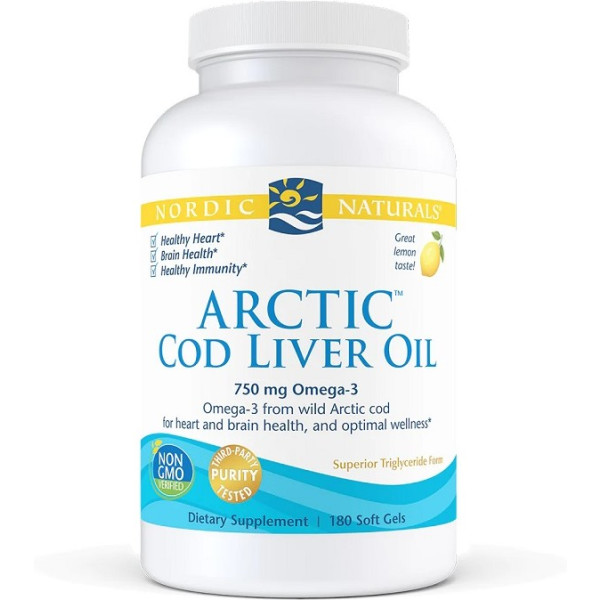 Nordic Naturals Arctic Cod Liver Oil 750 Mg 180 Softgels