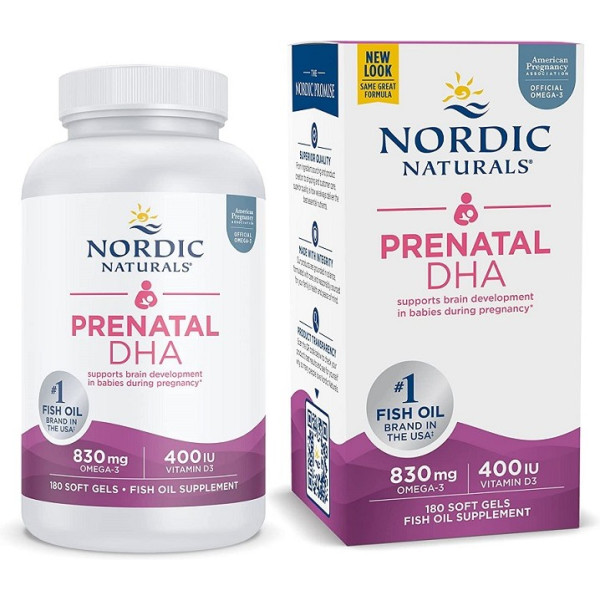 Nordic Naturals Prenatal Dha 830 mg Omega3 + 400 IE D3 180 Kapseln