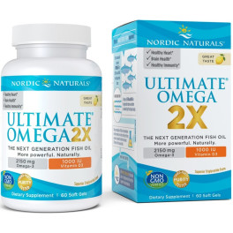 Nordic Naturals Ultimate Omega 2x Com Vitamina D3 2150 Mg 60 Softgels