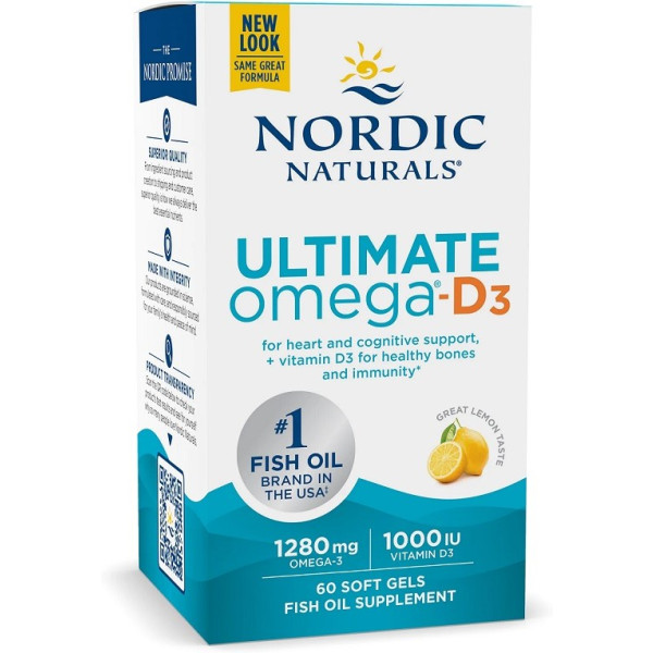 Nordic Naturals Ultime Omégad3 1280 Mg 60 Gélules