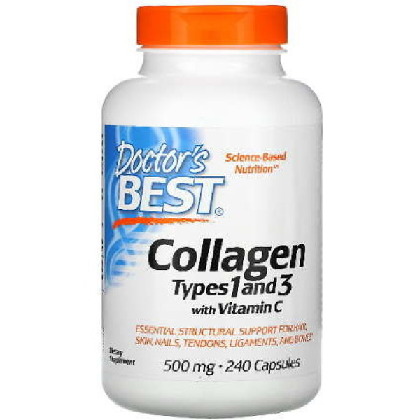 Doctors Best Collageen Types 1 en 3 Met Vitamine C 500 Mg 240 Caps