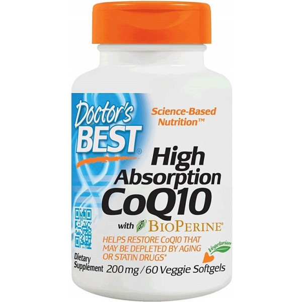 Doctors Best High Absorption Coq10 With Bioperine 200 Mg 60 Veggie Softgels