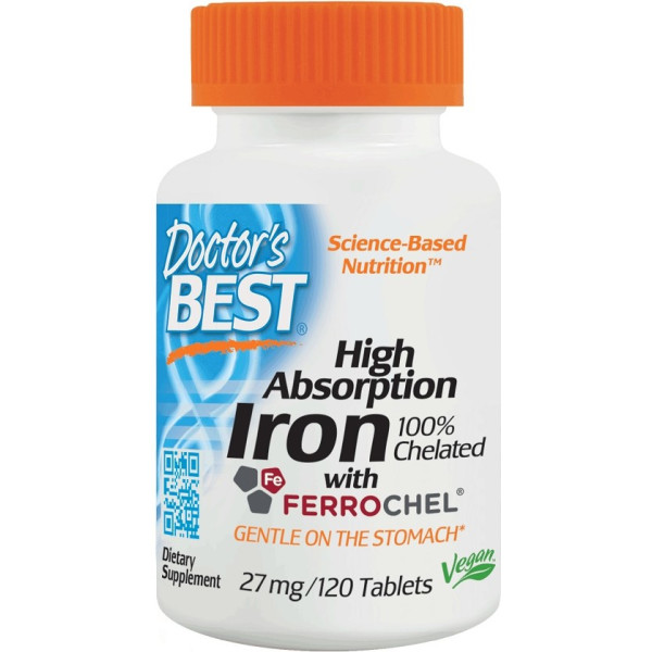 Doctors Best High Absorption Iron 27 Mg 120 Tabs