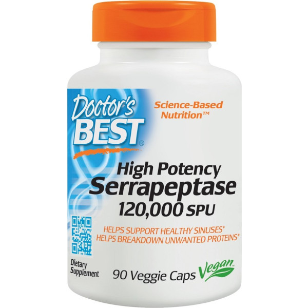 Doctors Best Serrapeptase 120 000 Spu High Potency 90 Vcaps