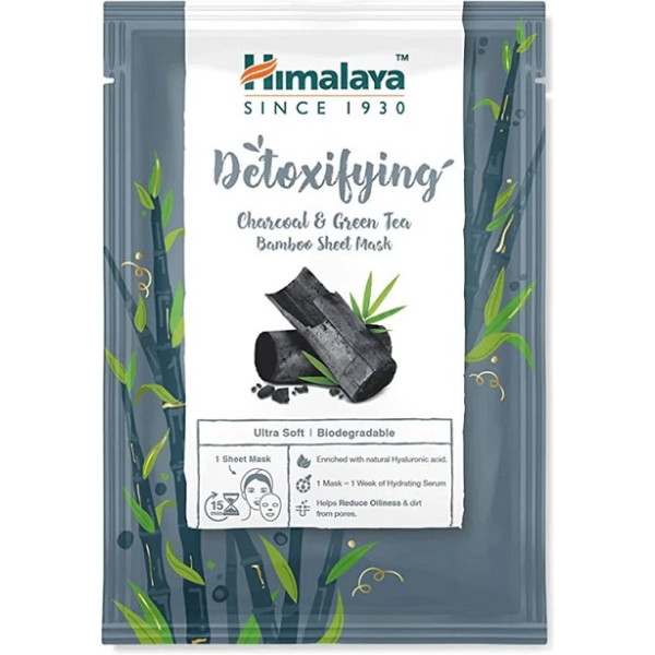 Maschera in tessuto al carbone disintossicante dell'Himalaya e bambù al tè verde 30 ml