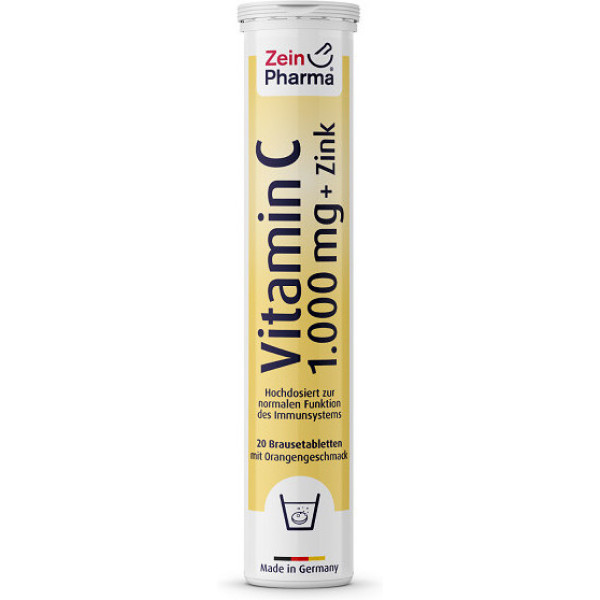 Zein Pharma Vitamine C + Zink Sinaasappel - 20 bruistabletten