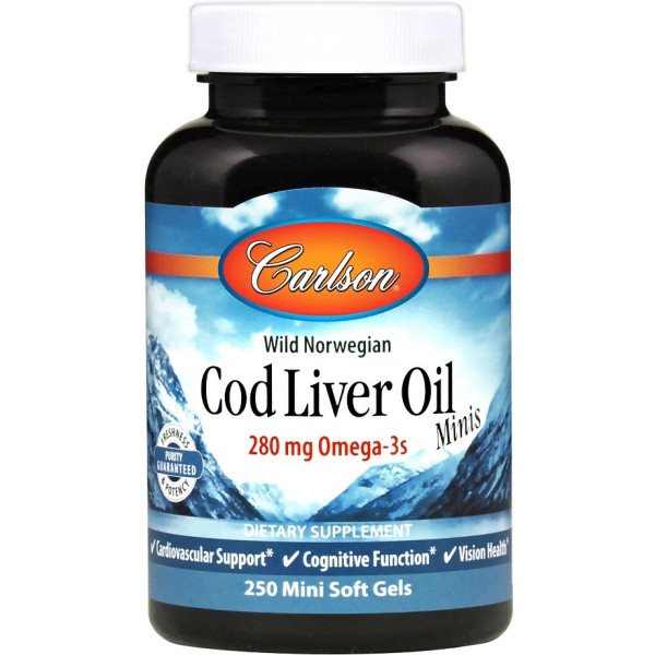Carlson Labs Cod Liver Oil Minis 280 Mg 250 Mini Softgels