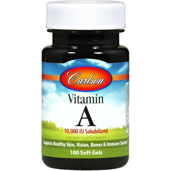 Carlson Labs Vitamina A solubilizada 10.000 Iu 100 Cápsulas moles