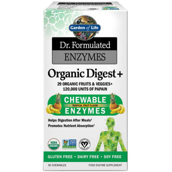 Garden Of Life Dr. Formulated Organic Digest+ 90 comprimés à croquer