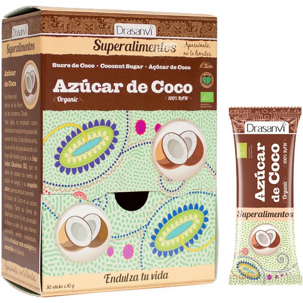 Drasanvi Zucchero Di Cocco Bio Superfoods 30 Bastoncini X 10 Gr